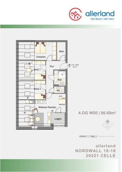 Wohnungstyp D - Ein neues Zuhause am Nordwall, 29221 Celle, Wohnung